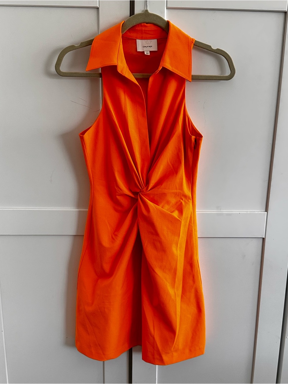 Cinq à Sept Orange Twist Front Sleeveless Mini Dress Size 0 NWT